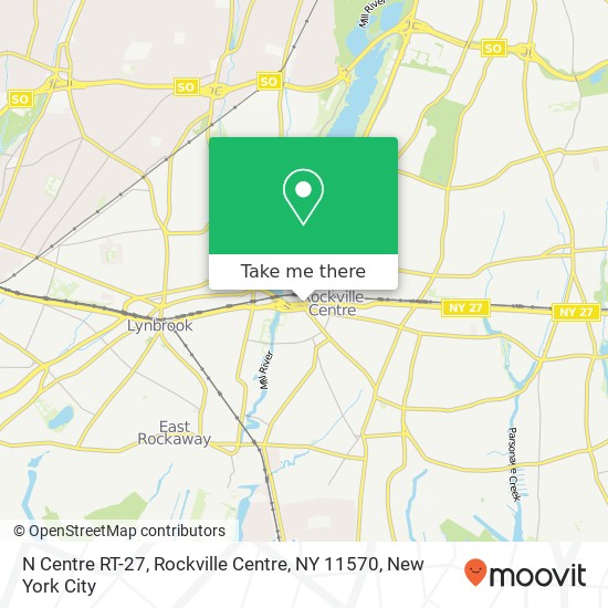 Mapa de N Centre RT-27, Rockville Centre, NY 11570