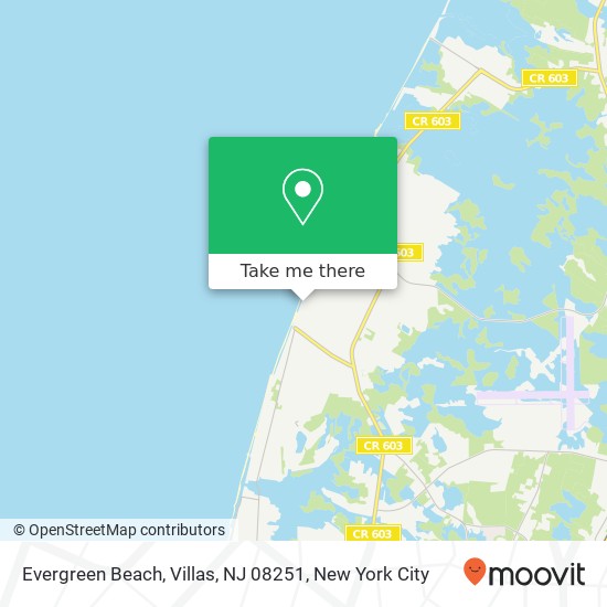 Mapa de Evergreen Beach, Villas, NJ 08251