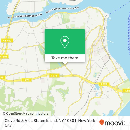Mapa de Clove Rd & Vict, Staten Island, NY 10301
