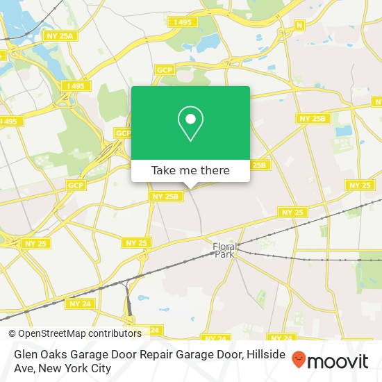 Glen Oaks Garage Door Repair Garage Door, Hillside Ave map