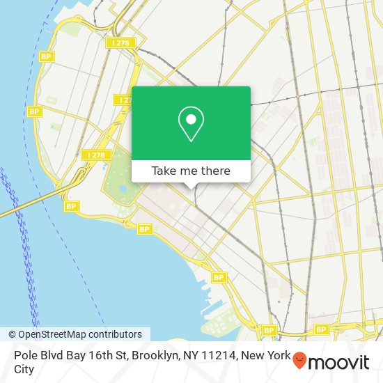 Pole Blvd Bay 16th St, Brooklyn, NY 11214 map