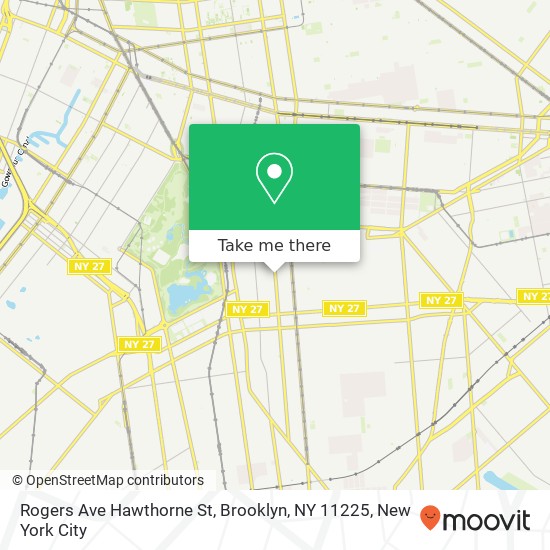 Rogers Ave Hawthorne St, Brooklyn, NY 11225 map