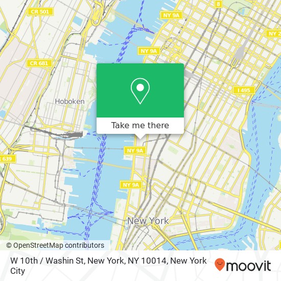 Mapa de W 10th / Washin St, New York, NY 10014