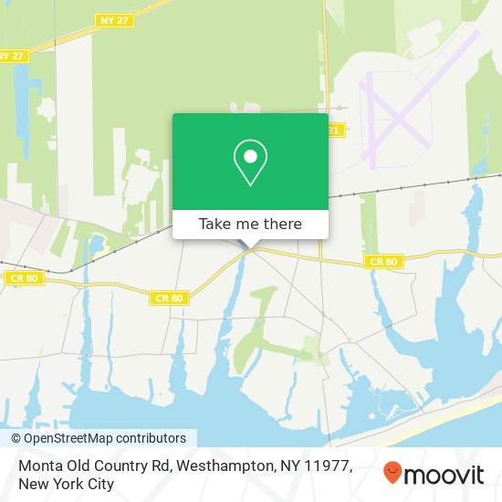 Mapa de Monta Old Country Rd, Westhampton, NY 11977