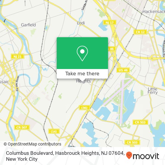 Columbus Boulevard, Hasbrouck Heights, NJ 07604 map