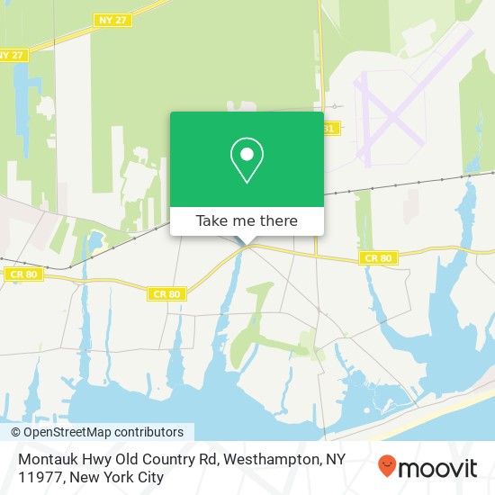 Mapa de Montauk Hwy Old Country Rd, Westhampton, NY 11977