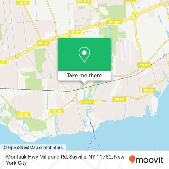 Mapa de Montauk Hwy Millpond Rd, Sayville, NY 11782