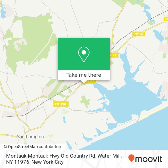 Mapa de Montauk Montauk Hwy Old Country Rd, Water Mill, NY 11976