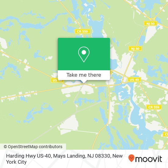 Harding Hwy US-40, Mays Landing, NJ 08330 map