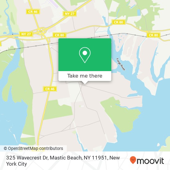 325 Wavecrest Dr, Mastic Beach, NY 11951 map
