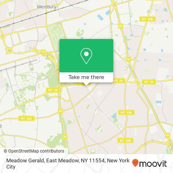 Mapa de Meadow Gerald, East Meadow, NY 11554