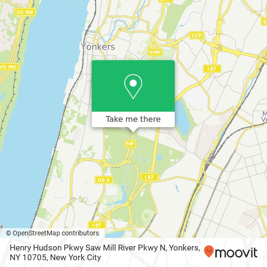Henry Hudson Pkwy Saw Mill River Pkwy N, Yonkers, NY 10705 map