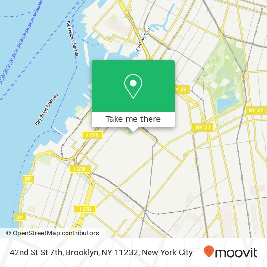 Mapa de 42nd St St 7th, Brooklyn, NY 11232