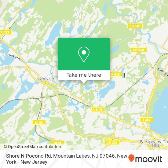 Mapa de Shore N Pocono Rd, Mountain Lakes, NJ 07046
