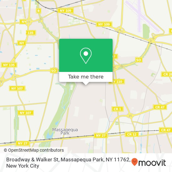 Mapa de Broadway & Walker St, Massapequa Park, NY 11762
