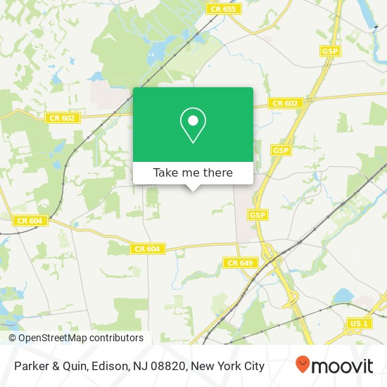 Mapa de Parker & Quin, Edison, NJ 08820