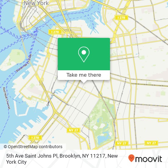 Mapa de 5th Ave Saint Johns Pl, Brooklyn, NY 11217