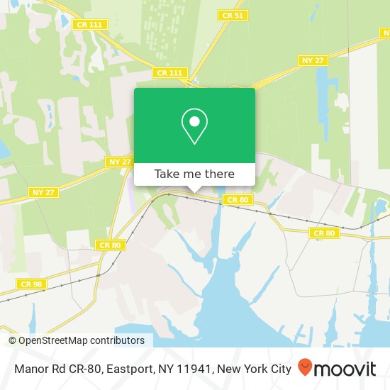 Mapa de Manor Rd CR-80, Eastport, NY 11941