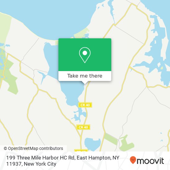 Mapa de 199 Three Mile Harbor HC Rd, East Hampton, NY 11937