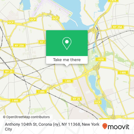Mapa de Anthony 104th St, Corona (ny), NY 11368