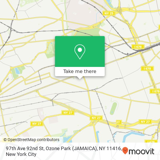 Mapa de 97th Ave 92nd St, Ozone Park (JAMAICA), NY 11416