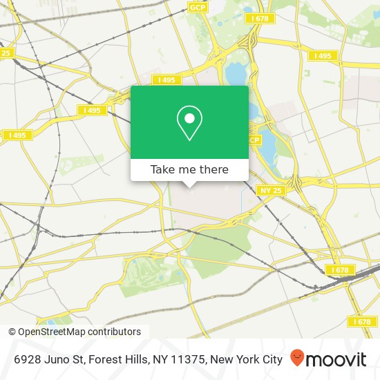 Mapa de 6928 Juno St, Forest Hills, NY 11375