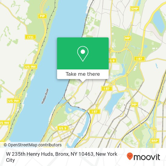 Mapa de W 235th Henry Huds, Bronx, NY 10463