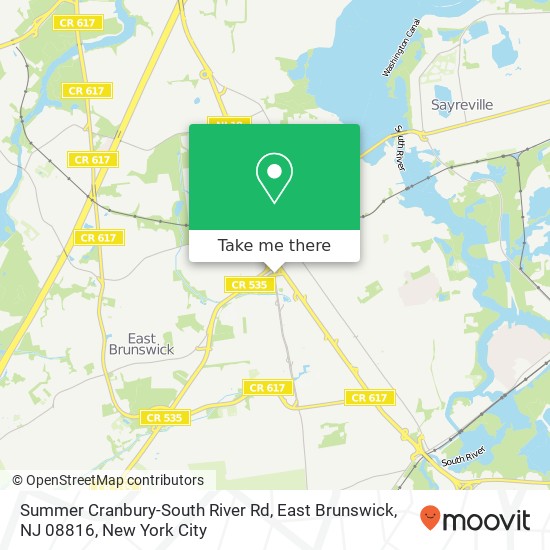 Mapa de Summer Cranbury-South River Rd, East Brunswick, NJ 08816