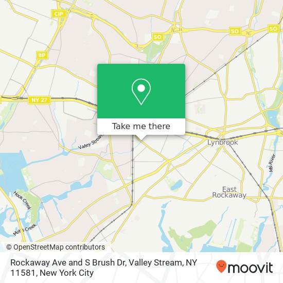 Rockaway Ave and S Brush Dr, Valley Stream, NY 11581 map