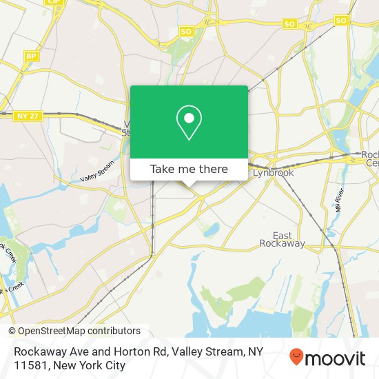 Mapa de Rockaway Ave and Horton Rd, Valley Stream, NY 11581