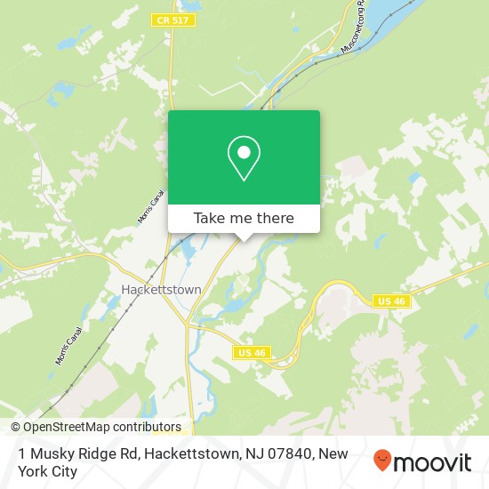 Mapa de 1 Musky Ridge Rd, Hackettstown, NJ 07840