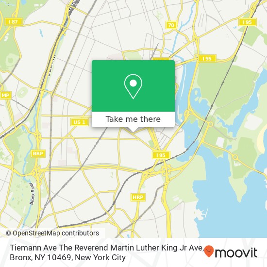 Tiemann Ave The Reverend Martin Luther King Jr Ave, Bronx, NY 10469 map
