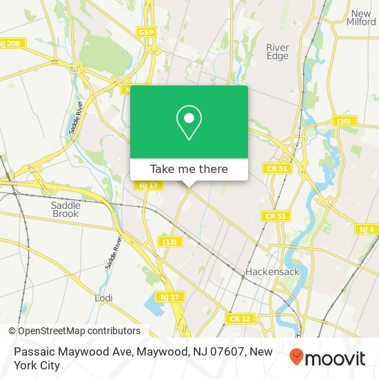 Mapa de Passaic Maywood Ave, Maywood, NJ 07607