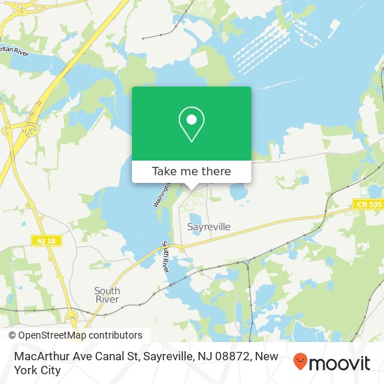 MacArthur Ave Canal St, Sayreville, NJ 08872 map