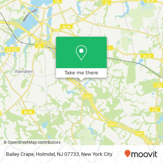 Mapa de Bailey Crape, Holmdel, NJ 07733