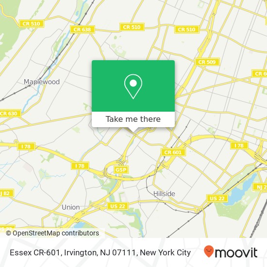 Essex CR-601, Irvington, NJ 07111 map