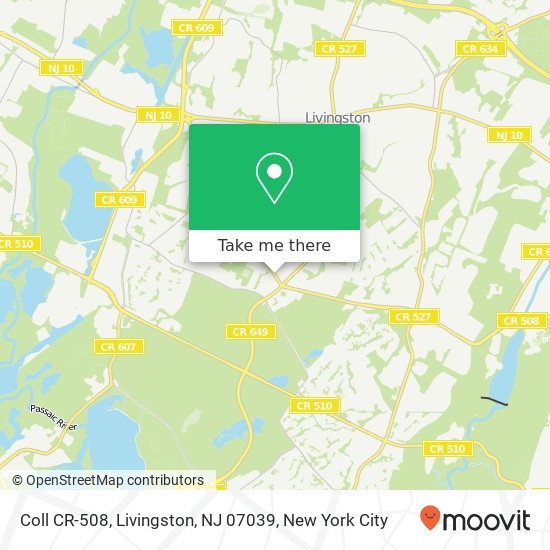 Mapa de Coll CR-508, Livingston, NJ 07039