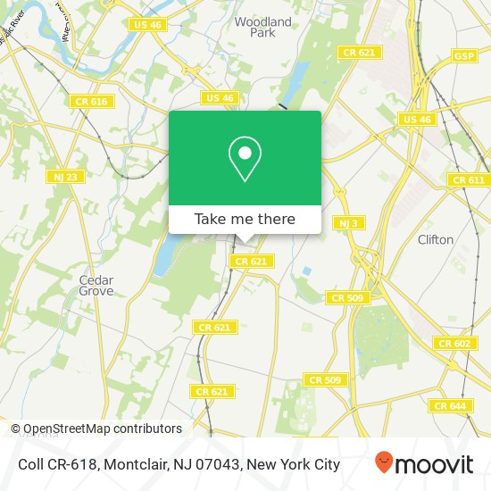 Mapa de Coll CR-618, Montclair, NJ 07043