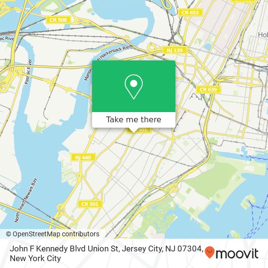 John F Kennedy Blvd Union St, Jersey City, NJ 07304 map