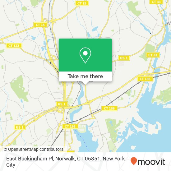 Mapa de East Buckingham Pl, Norwalk, CT 06851