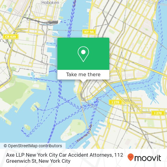 Mapa de Axe LLP New York City Car Accident Attorneys, 112 Greenwich St