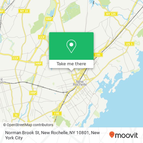 Mapa de Norman Brook St, New Rochelle, NY 10801