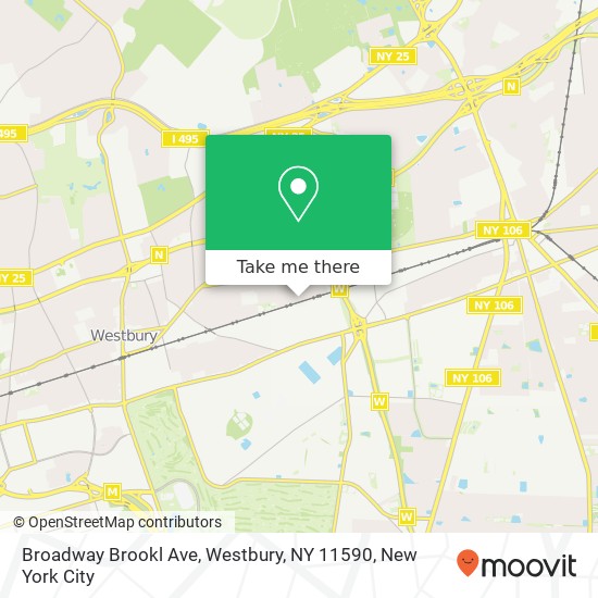 Mapa de Broadway Brookl Ave, Westbury, NY 11590