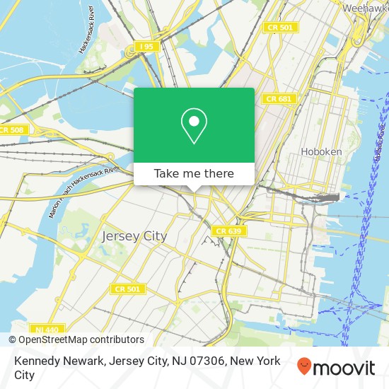 Mapa de Kennedy Newark, Jersey City, NJ 07306