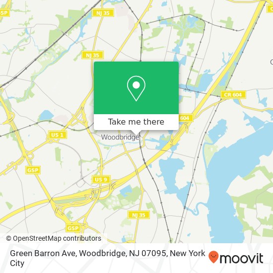 Mapa de Green Barron Ave, Woodbridge, NJ 07095