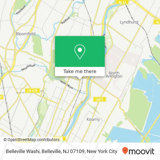 Mapa de Belleville Washi, Belleville, NJ 07109