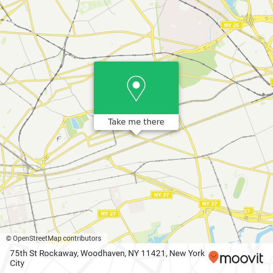 Mapa de 75th St Rockaway, Woodhaven, NY 11421