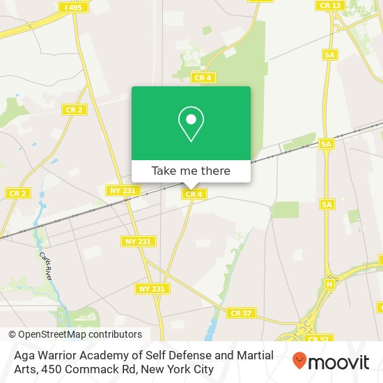 Mapa de Aga Warrior Academy of Self Defense and Martial Arts, 450 Commack Rd