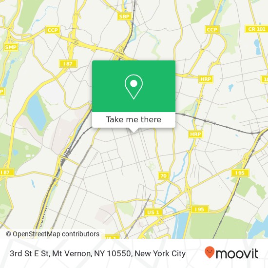 3rd St E St, Mt Vernon, NY 10550 map