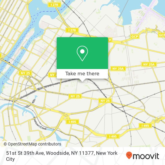 51st St 39th Ave, Woodside, NY 11377 map